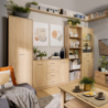 Libreria Nepo 5 nicchie a giorno colore rovere moderna