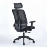 Poltrona ufficio Satia tessuto e mesh nero base nera ergonomica