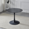 Tavolo rotondo Dot piano ceramica marmo nero opaco e oro