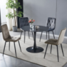 Tavolo rotondo Dot piano ceramica marmo nero opaco e oro