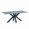 Tavolo Germany 180x90 ceramica marmo grigio opaco gambe nere
