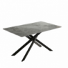 Tavolo Pacific ceramica marmo grigio lucido gambe nere moderno