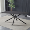 Tavolo Style fisso ceramica marmo nero opaco oro gambe nere