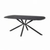 Tavolo Style fisso ceramica marmo nero opaco oro gambe nere