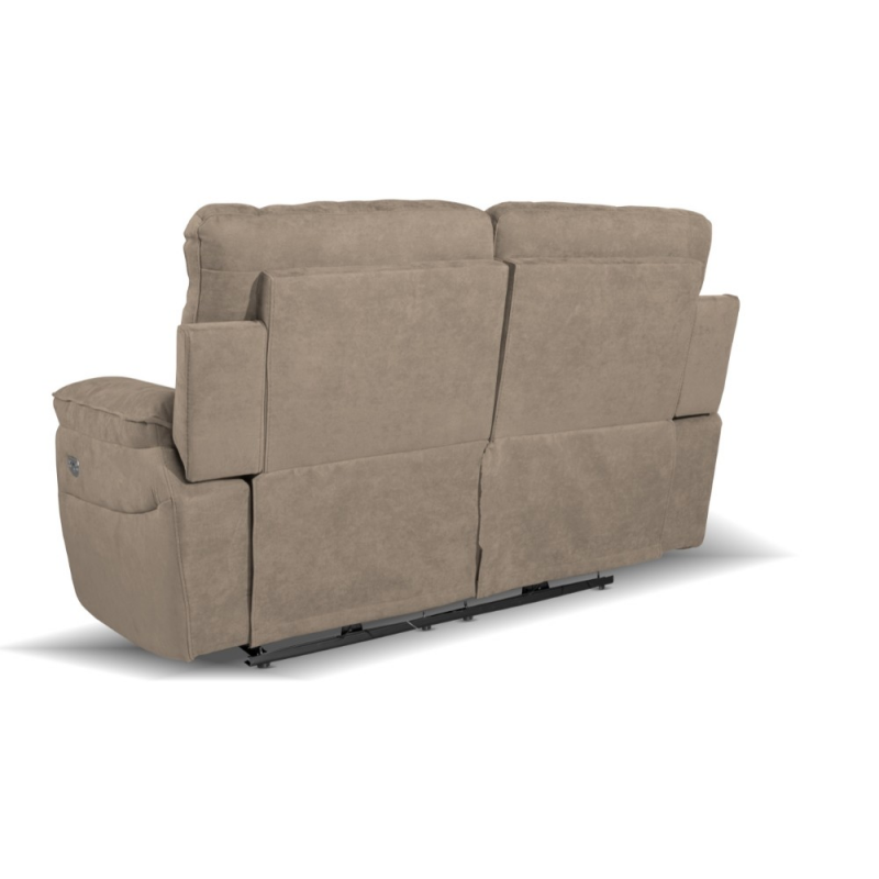 Divano recliner Boston 2 posti elettrico in tessuto giulia 9703 cappuccino