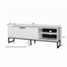 Porta TV Way bianco con dettagli ghisa moderno e pratico