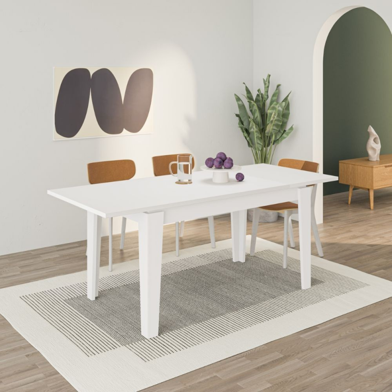 Tavolo allungabile Tolmen bianco 140x80/190 cm moderno e pratico