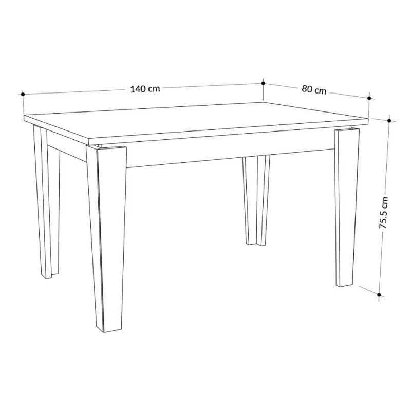 Tavolo allungabile Tolmen bianco 140x80/190 cm moderno e pratico
