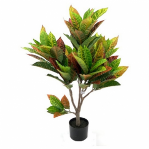 Pianta di Croton ornamentale 110 cm 97 foglie realistica