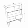 Libreria 3 ripiani Illia noce nero 94x25x117 cm moderna