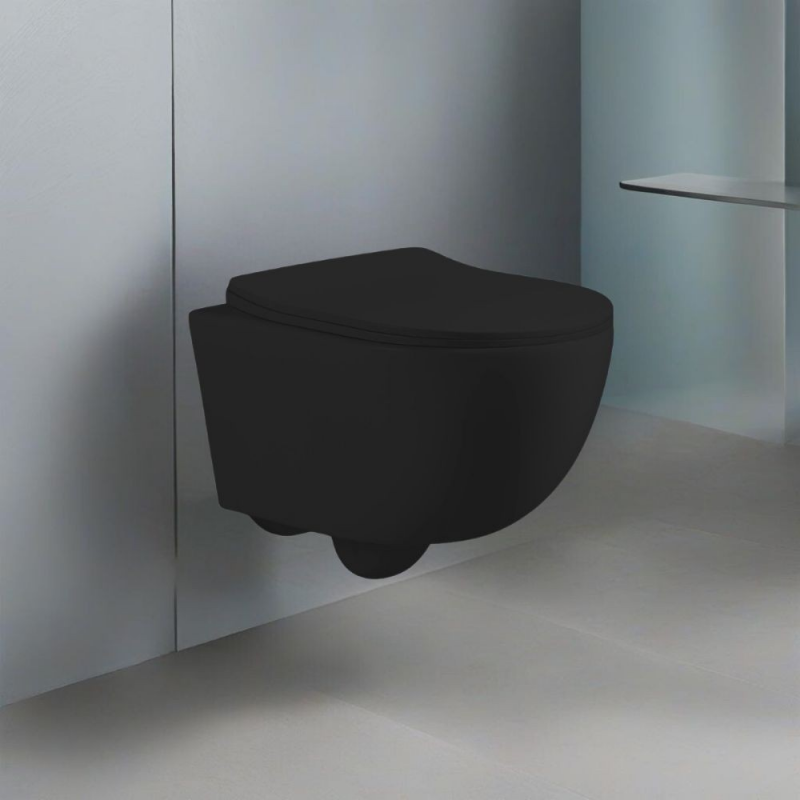 WC sospeso 48.5 cm Nero Opaco | levante shop