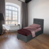Letto singolo Ascoli contenitore tessuto ash grigio moderno