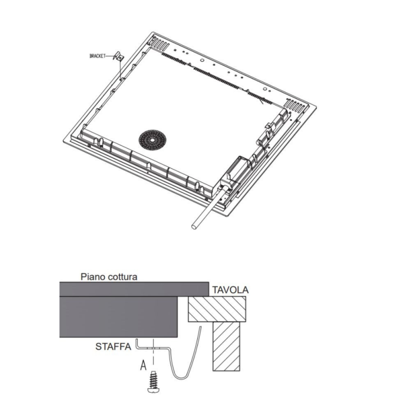 Piano cottura induzione incasso Master Kitchen MKHI604BK 4 zone nero