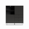 Credenza Aldo 6 con 2 ante e 3 cassetti antracite moderna