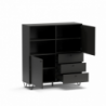 Credenza Aldo 6 con 2 ante e 3 cassetti antracite moderna