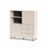 Credenza Aldo 6 con 2 ante e 3 cassetti colore cashmere moderna