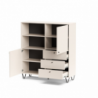 Credenza Aldo 6 con 2 ante e 3 cassetti colore cashmere moderna