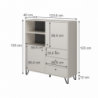 Credenza Aldo 6 con 2 ante e 3 cassetti colore cashmere moderna
