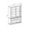 Vetrina Anthony67120 2 ante vetro 3 cassetti ancona oak moderna