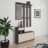 Mobile ingresso Rudolf con scarpiera grigio cobalto e cashmere