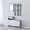 Mobile ingresso Rudolf XL cemento e bianco con specchio