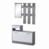Mobile ingresso Rudolf XL cemento e bianco con specchio