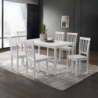 Tavolo Dori in legno bianco 140x80 cm elegante e robusto