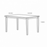 Tavolo Dori in legno bianco 140x80 cm elegante e robusto