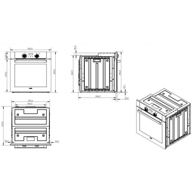 Forno incasso Giove multifunzione nero timer meccanico