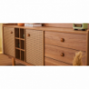 Madia Natura rovere miele effetto vimini 2 ante 3 cassetti
