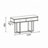 Dresser Eliza con 2 cassetti e gambe in metallo colore vizon cream e particolari oro