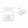Lavello Smeg UM3434 sottotop 76x45 cm 2 vasche inox moderno