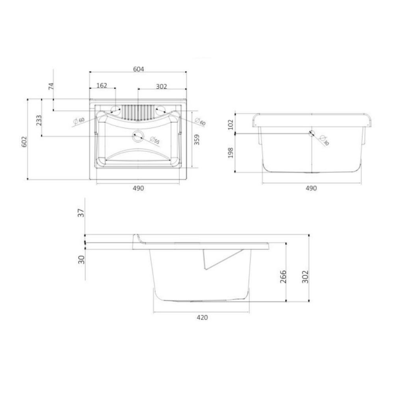 Mobile lavatoio 60 cm Bianco | levante shop