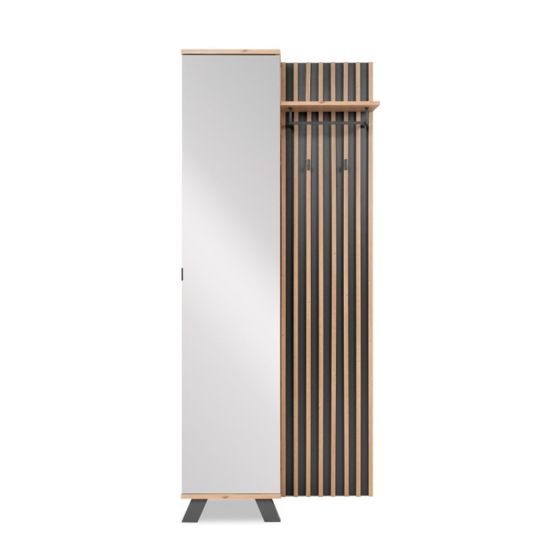 Mobile ingresso Medan 42A cannettato quercia antracite con specchio