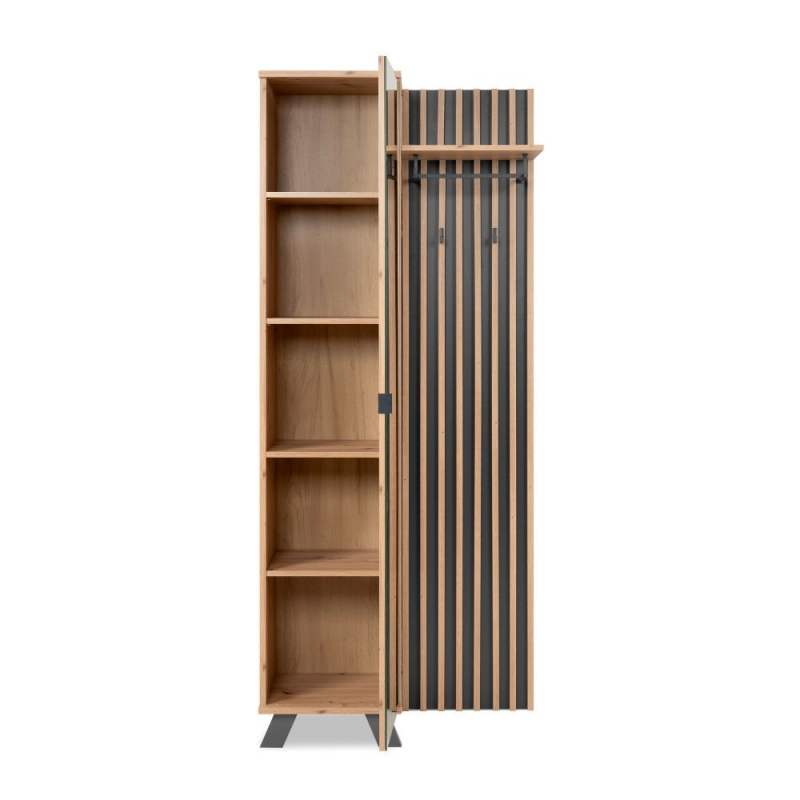 Mobile ingresso Medan 42A cannettato quercia antracite con specchio