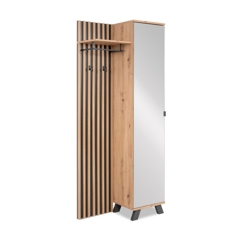 Mobile ingresso Medan 42A cannettato quercia antracite con specchio