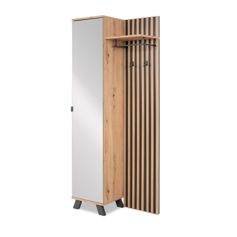 Mobile ingresso Medan 42A cannettato quercia antracite con specchio
