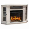 Camino elettrico caminetto da terra MADISON in legno Bianco L126 x P78 x H80,5
