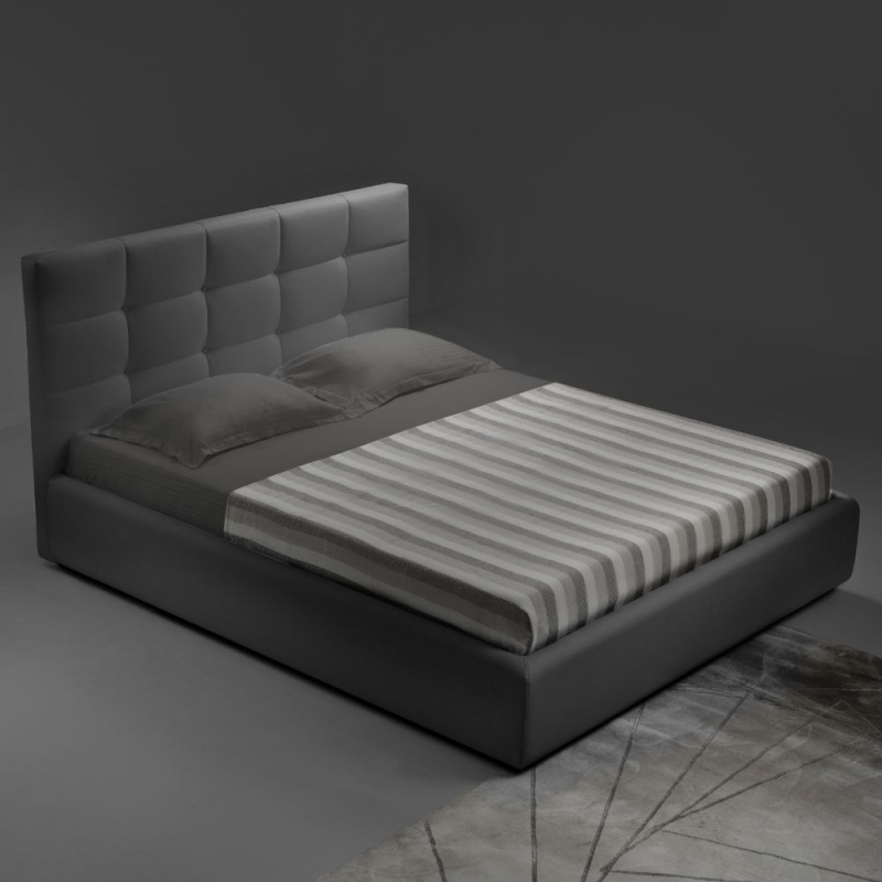 Letto matrimoniale con contenitore Napoli grigio elegante e pratico