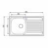 Lavello incasso cucina MP861VSX acciaio 86x50 cm vasca e gocciolatoio