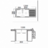Lavello appoggio 50 Series 120x50 cm SA127 sinistro