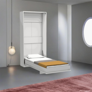 Letto singolo a scomparsa Happy bianco salvaspazio pratico