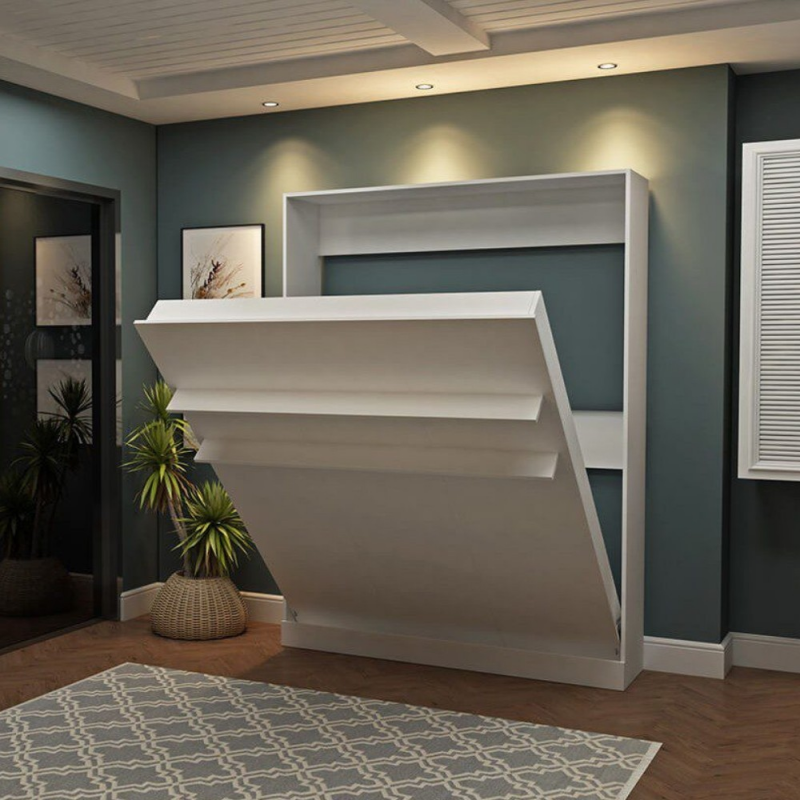 Letto matrimoniale estraibile Primer bianco salvaspazio moderno