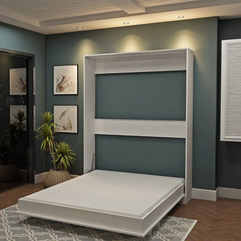 Letto matrimoniale estraibile Primer bianco salvaspazio moderno