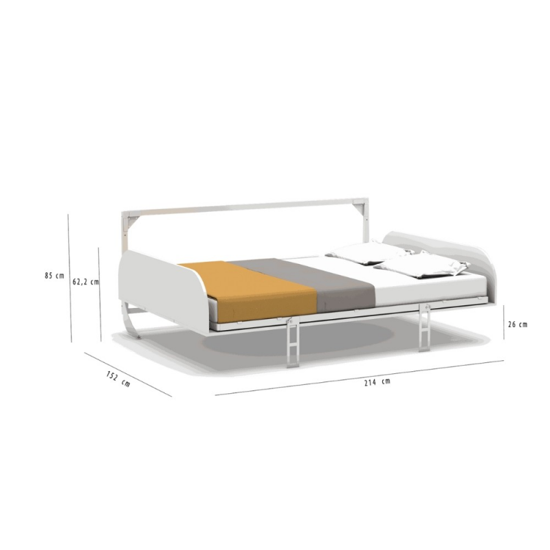 Letto matrimoniale a scomparsa Simple orizzontale bianco 160
