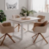 Tavolo allungabile Houston 80B bianco sabbia 120x75x80 cm moderno