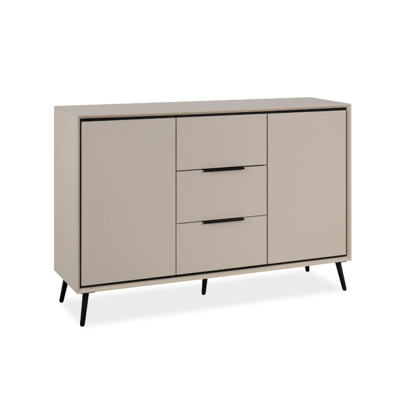 Madia Arona 01B 2 ante 3 cassetti nero sabbia moderna 160cm