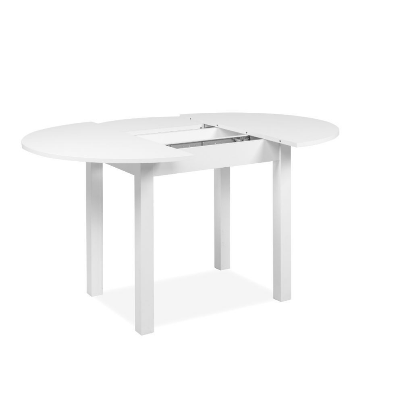 Tavolo rotondo allungabile Coburg 100 bianco – Praticità e stile