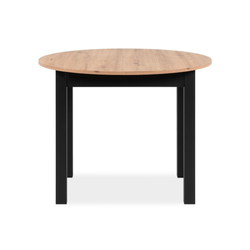 Tavolo rotondo allungabile Coburg 100 quercia/nero – Versatilità e stile