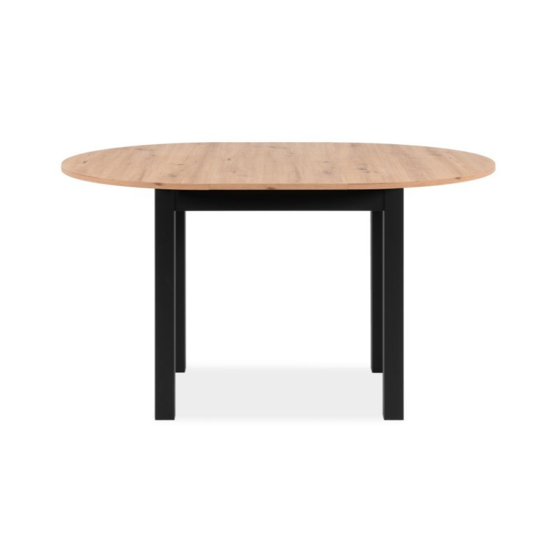 Tavolo rotondo allungabile Coburg 100 quercia/nero – Versatilità e stile